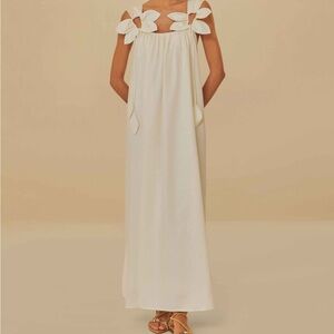 NWT FARM RIO White Floral Details Lenzing™ Ecovero™ Euroflax™ Maxi Dress